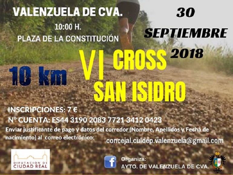 Valenzuela de Calatrava celebra este 30 de septiembre la VI Edición del Cross de San Isidro