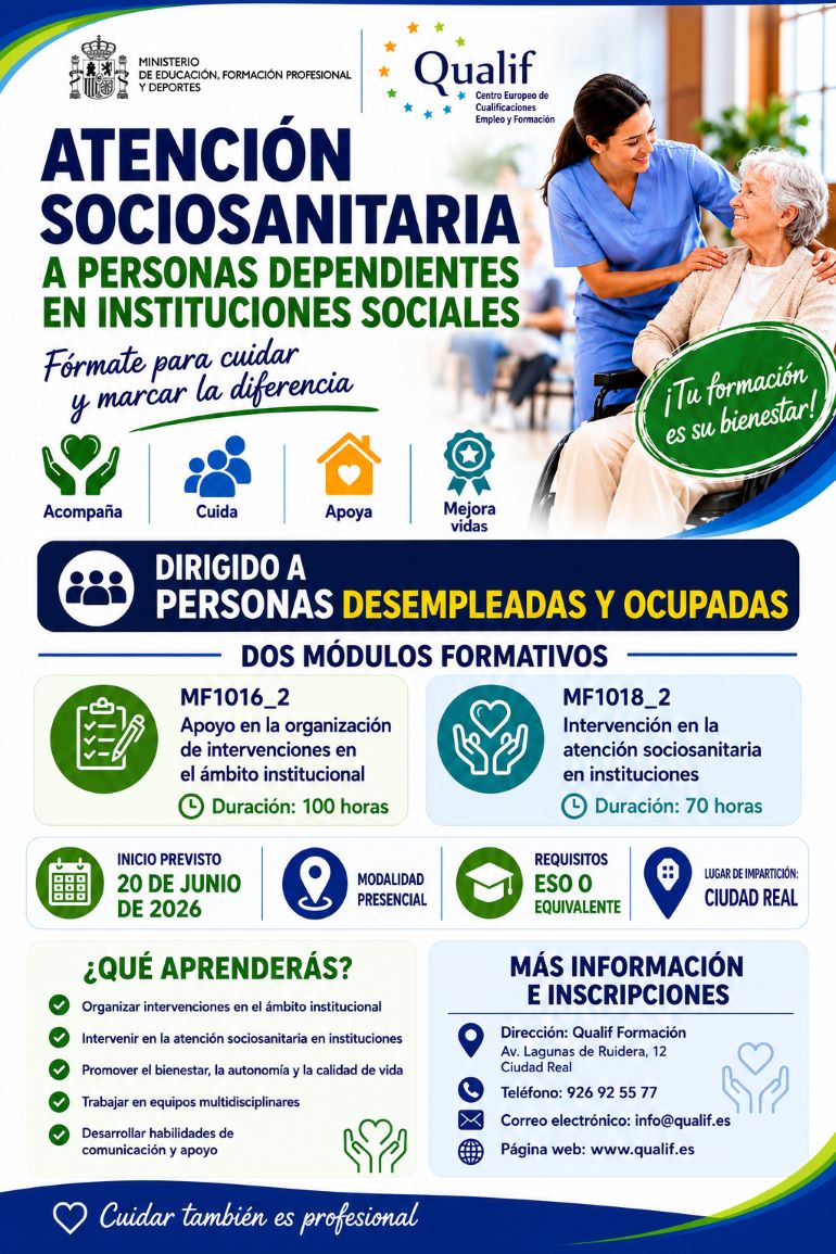 Atención Sociosanitaria a personas dependientes en instituciones sociales