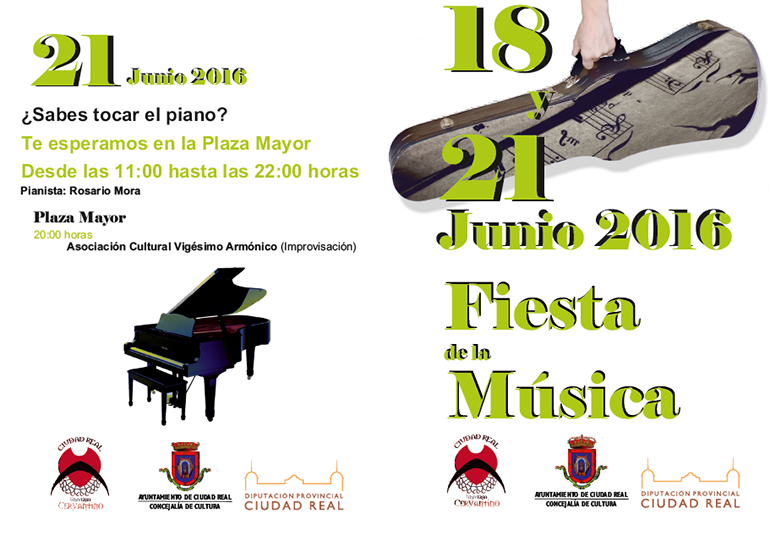 Ciudad Real 150 músicos de una veintena de formaciones actuarán  en el Día Mundial de la Música.