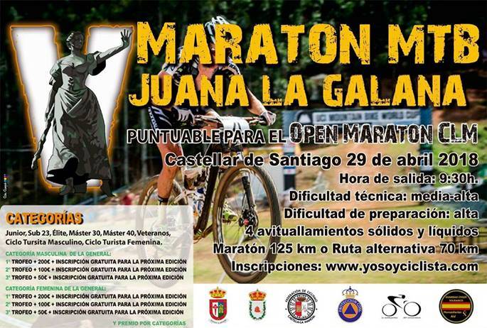 Arranca el Open BTT Maratón de CLM 2018 con el V Maratón Juana La Galana de Castellar de Santiago