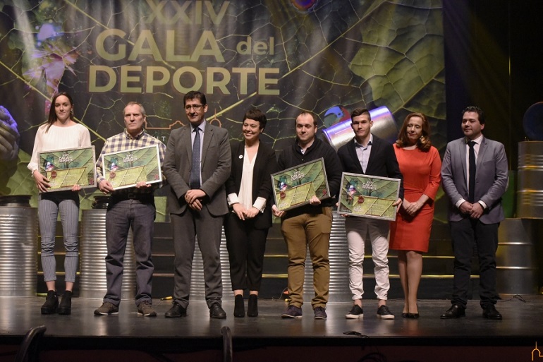 Jimena Laguna, Francisco José García, Herminia Parra y Javier Rivas, ganadores de la XXIV Gala del Deporte Provincial