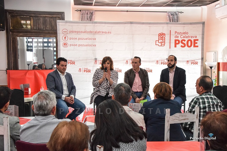 Pozuelo de Calatrava Patricia Franco y Miguel González piden el voto para el PSOE para que autónomos y empresarios sigan recibiendo el apoyo de los gobiernos socialistas