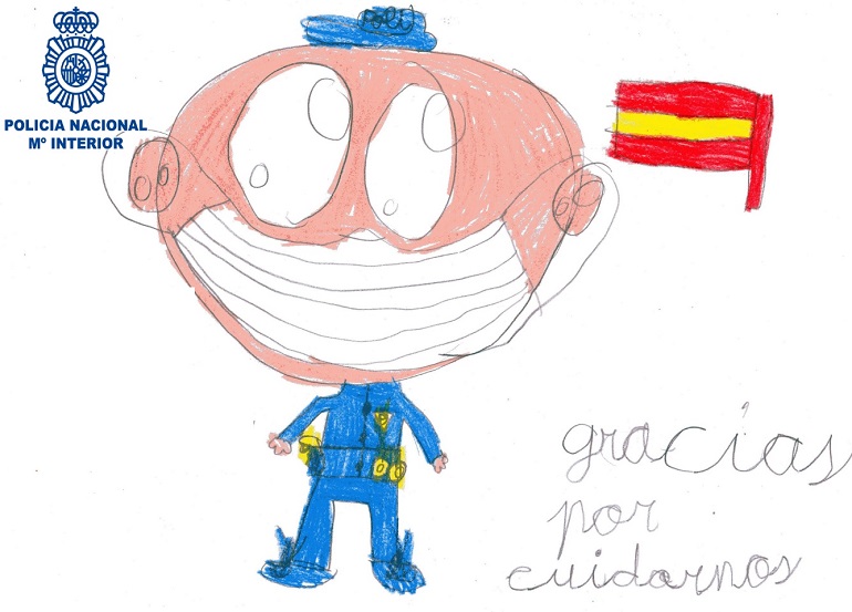 Los pequeños héroes de Alcázar de San Juan envían a la Policía Nacional un centenar de dibujos sobre la lucha contra el COVID-19