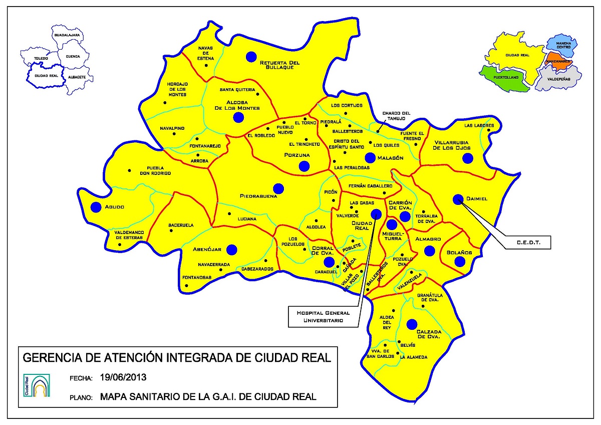La Consejería de Sanidad decreta medidas especiales para todas las localidades que integran la Gerencia de Área Integrada de Ciudad Real