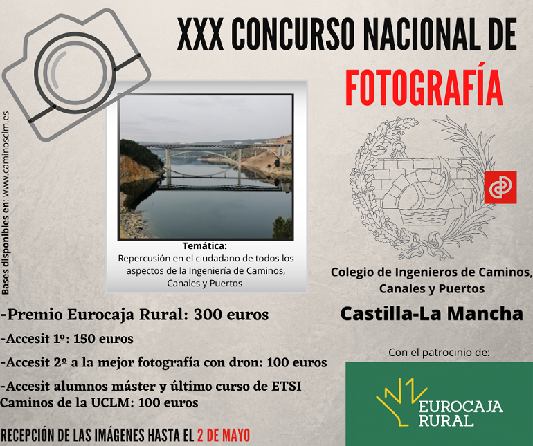 El Colegio de Ingenieros de Caminos de CLM convoca su XXX Concurso Nacional de Fotografía sobre la influencia de la profesión en la sociedad