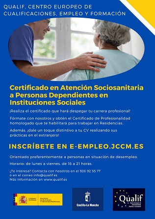 Nuevo curso de Certificado de Profesionalidad en Atención sociosanitaria a personas dependientes en instituciones sociales