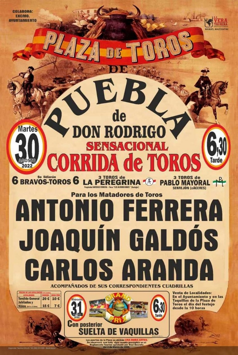 Carlos Aranda alternará lidia con Antonio Ferrera en Puebla de Don Rodrigo el 30 de agosto