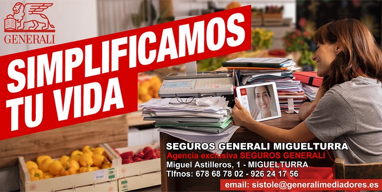 SEGUROS GENERALI MIGUELTURRA - CALLE MIGUEL ASTILLEROS 1 - 13170 MIGUELTURRA - TELEFONOS 926241756 - 678687802 - Email: sistole@generalimediadores.es