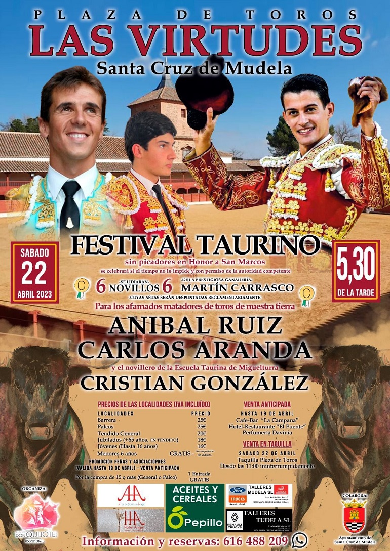 Festival Taurino en Las Virtudes de Santa Cruz de Mudela, con acento manchego