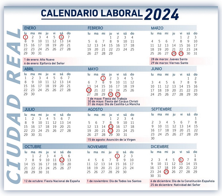 calendario laboral ciudad real 2024 770
