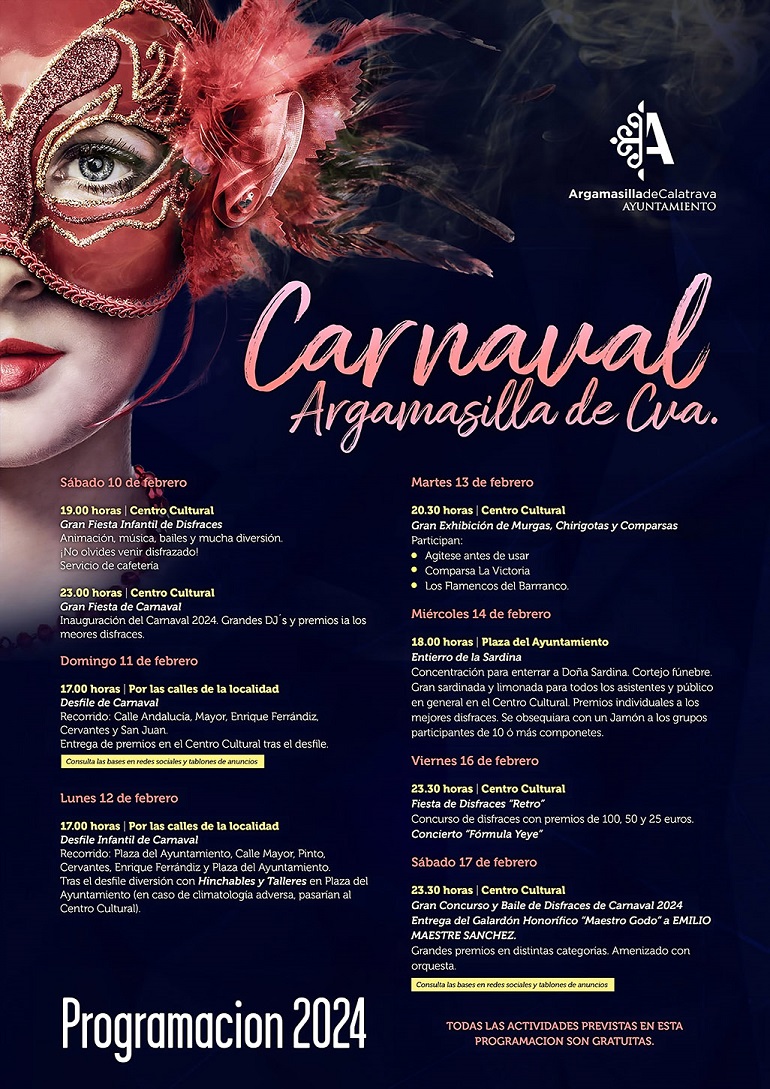Argamasilla de Calatrava ha elaborado ya su programación de Carnaval