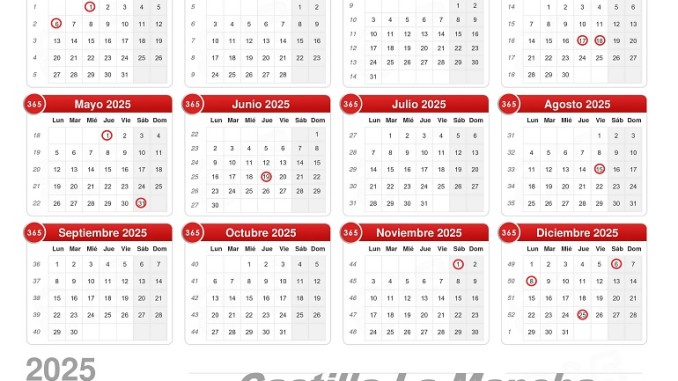 Calendario Laboral 2025 Castilla La Mancha