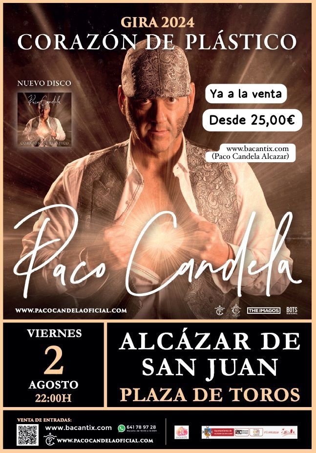 Paco Candela presenta su nuevo disco “Corazón de Plástico” el próximo 2 de Agosto en Alcázar de San Juan