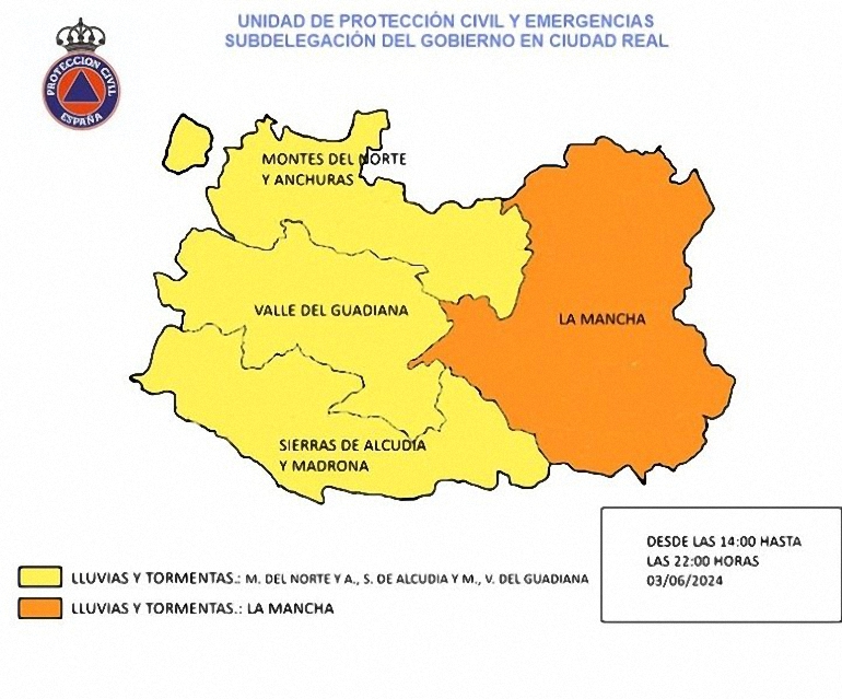 Alerta naranja en La Mancha Tormentas y granizo pondrán a prueba la provincia de Ciudad Real