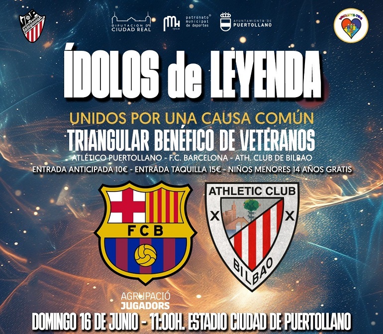 Ídolos de leyenda en Puertollano. Torneo benéfico con veteranos del FC Barcelona, Athletic Club y Atlético Puertollano