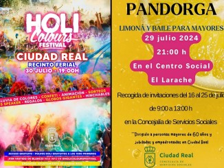 Explosión de colores y diversión en Ciudad Real! Holi Colours Festival y Baile de Mayores en La Pandorga 2024
