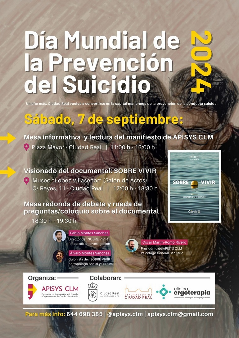 Ciudad Real se une al Día Mundial para la Prevención del Suicidio con actividades de APISYS CLM