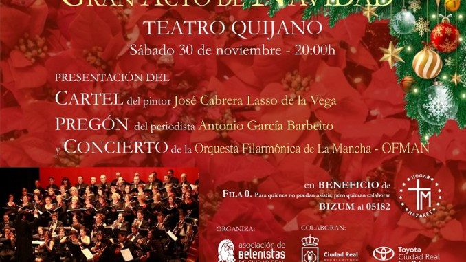 Ciudad Real se prepara para la Navidad con un gran acto en el Teatro Quijano