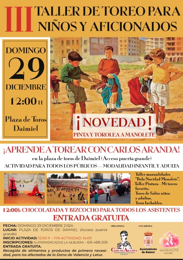 Daimiel celebra el III Taller de Toreo para Niños con una nueva edición cargada de diversión y solidaridad