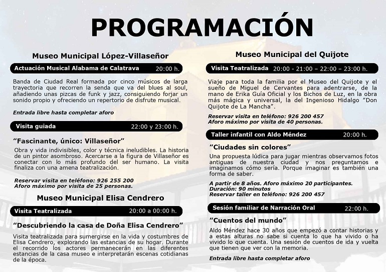 Folleto Noche de los Museos 2025 Ciudad Real
