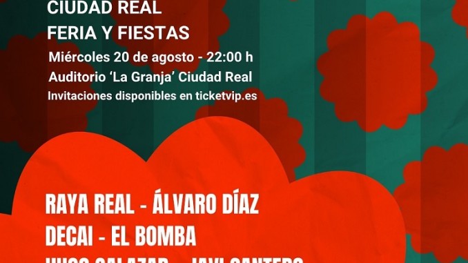 Programación para hoy miércoles, 20 de agosto Ciudad Real continúa con su intensa programación festiva