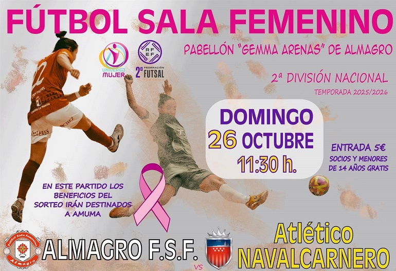El Almagro FSF busca romper su maleficio en casa ante el Atlético Navalcarnero