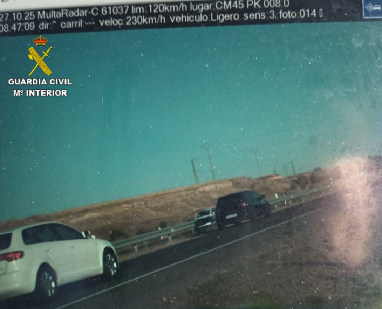 Investigado por conducir a 230 kmh entre Almagro y Miguelturra