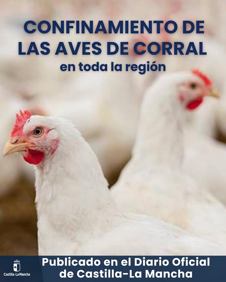 Castilla-La Mancha decreta el confinamiento total de las aves de corral para frenar la expansión de la influenza aviar