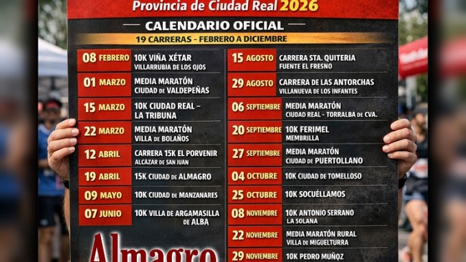 Calendario Oficial Circuito de Carreras Populares Ciudad Real 2026