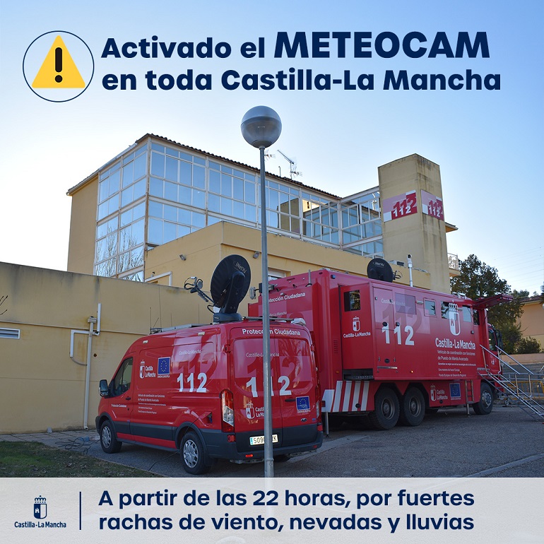 Castilla-La Mancha activa el METEOCAM en toda la región ante un episodio de alto riesgo meteorológico