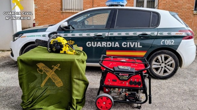 Del grupo electrógeno a la motosierra así logró la Guardia Civil recuperar hasta la última herramienta robada