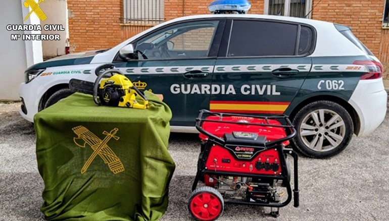 Del grupo electrógeno a la motosierra así logró la Guardia Civil recuperar hasta la última herramienta robada