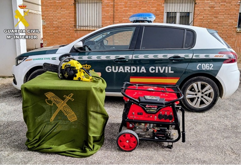 Del grupo electrógeno a la motosierra así logró la Guardia Civil recuperar hasta la última herramienta robada
