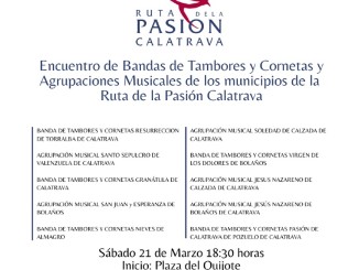 Torralba de Calatrava acoge el gran Encuentro de Bandas de la Ruta de la Pasión Calatrava