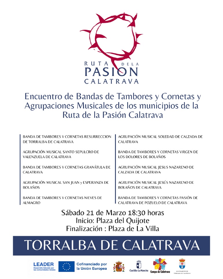 Torralba de Calatrava acoge el gran Encuentro de Bandas de la Ruta de la Pasión Calatrava
