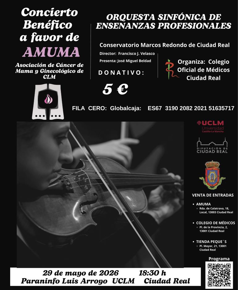 Música contra el cáncer el Colegio de Médicos moviliza Ciudad Real en un concierto a beneficio de AMUMA 770
