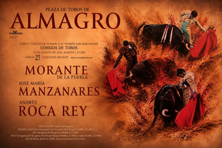 Morante, Manzanares y Roca Rey cartel de lujo para la Feria y Fiestas de Almagro 2026 770