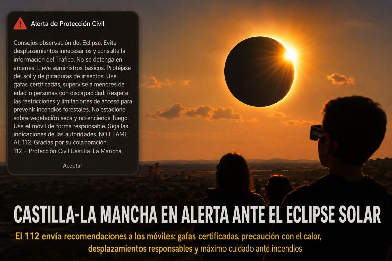 El 112 lanza una alerta ante el eclipse solar de este miércoles en Castilla-La Mancha estas son las recomendaciones que debes seguir 770