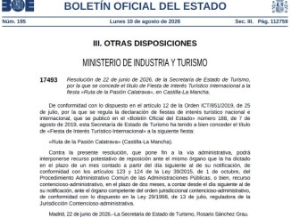 El BOE confirma la declaración internacional de la Ruta de la Pasión Calatrava 770