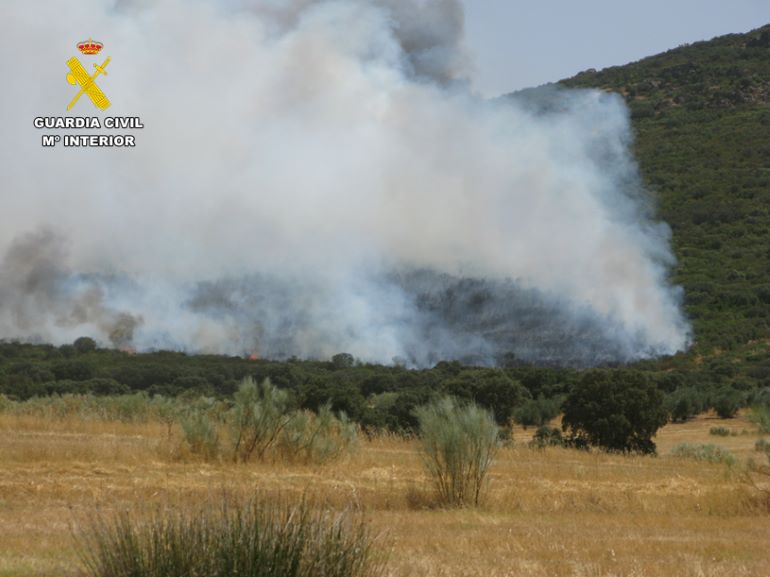 El SEPRONA investiga a dos personas por provocar el incendio de Cabezarrubias del Puerto con una radial y un soldador 770