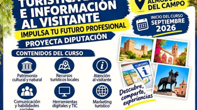 ¿Quieres trabajar en turismo Ahora Qualif en la localidad de Almodóvar del Campo te abre la puerta a una profesión con formación gratuita, prácticas y ayudas mensuales. 770
